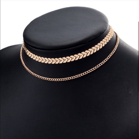 2/$10 NEW! Double Layer Arrow Choker Necklace Boho Cute Summer - Picture 4 of 8